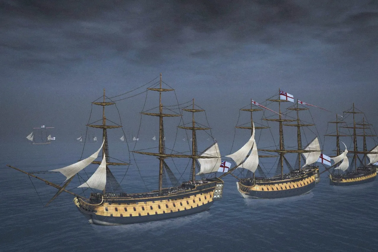 HMS Victory 1765; Barfleur Class 2nd Rate (98 guns); Triumph Class Heavy 3rd Rate (74 guns)