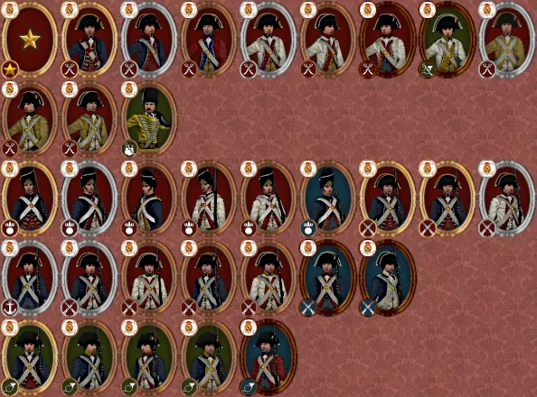 Spanish unit roster icons